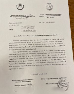 USR a votat alături de AUR pentru verificarea averii președintelui Iohannis