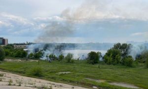 Incendiu în Delta Văcărești pe zeci de mii de metri pătrați